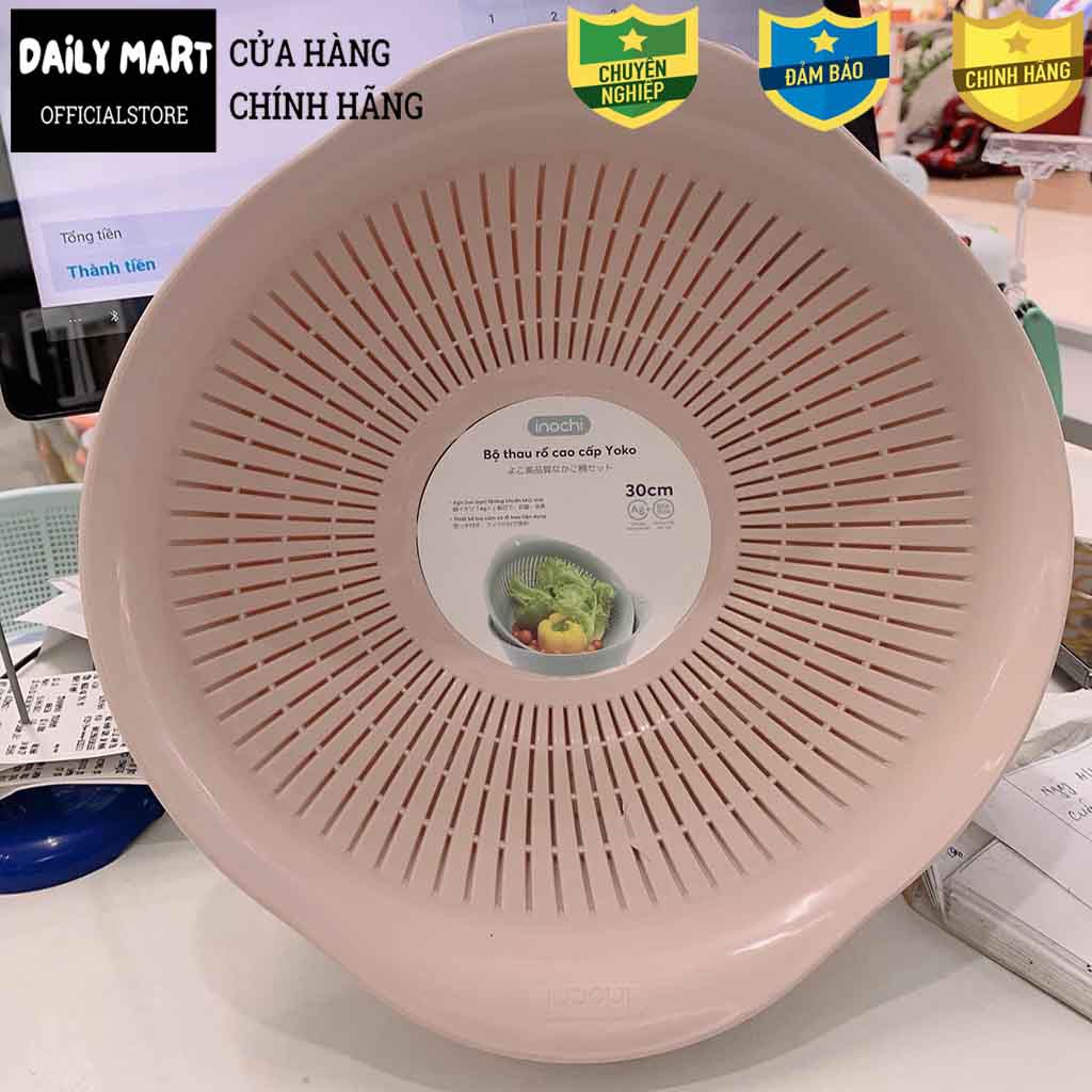 Bộ Thau Rổ, Thau Rổ Nhựa Rửa Rau, Vo Gạo, Đựng Hoa Quả Tiêu Chuẩn Nhật Bản YOKO Inochi 23cm | BigBuy360 - bigbuy360.vn