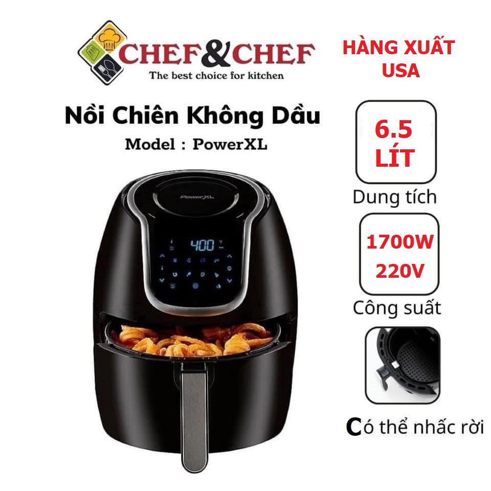 [Mã ELHADEV giảm 4% đơn 300K] NỒI CHIÊN KHÔNG DẦU 6,5L Power XL CÔNG SUẤT 1700W