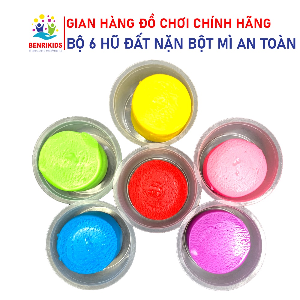 Đồ Chơi 6 Hộp Đất Nặn Màu Sắc Tươi Sáng Làm Từ Bột Mì An Toàn,Không Dính Tay Giúp Bé Phát Triển Sáng Tạo Vijago