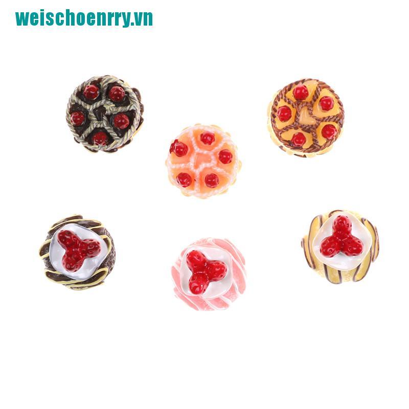 Weis♪Bộ 6 Mô Hình Bánh Kem 3D Trang Trí Nhà Búp Bê