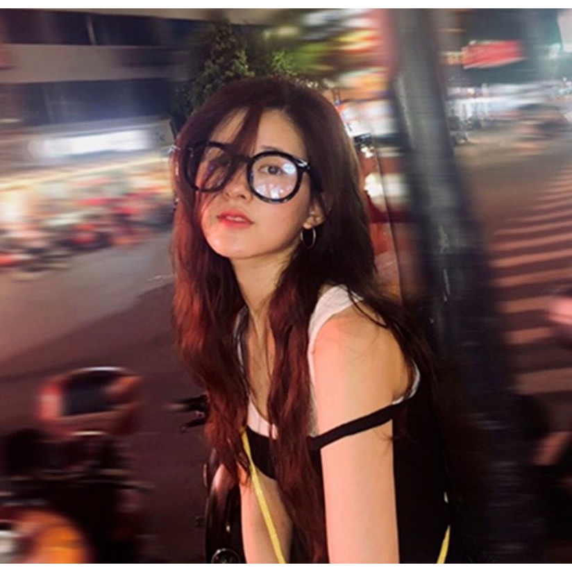 Mắt kính gọng tròn chống ánh sáng xanh thiết kế thời trang dành cho nữ