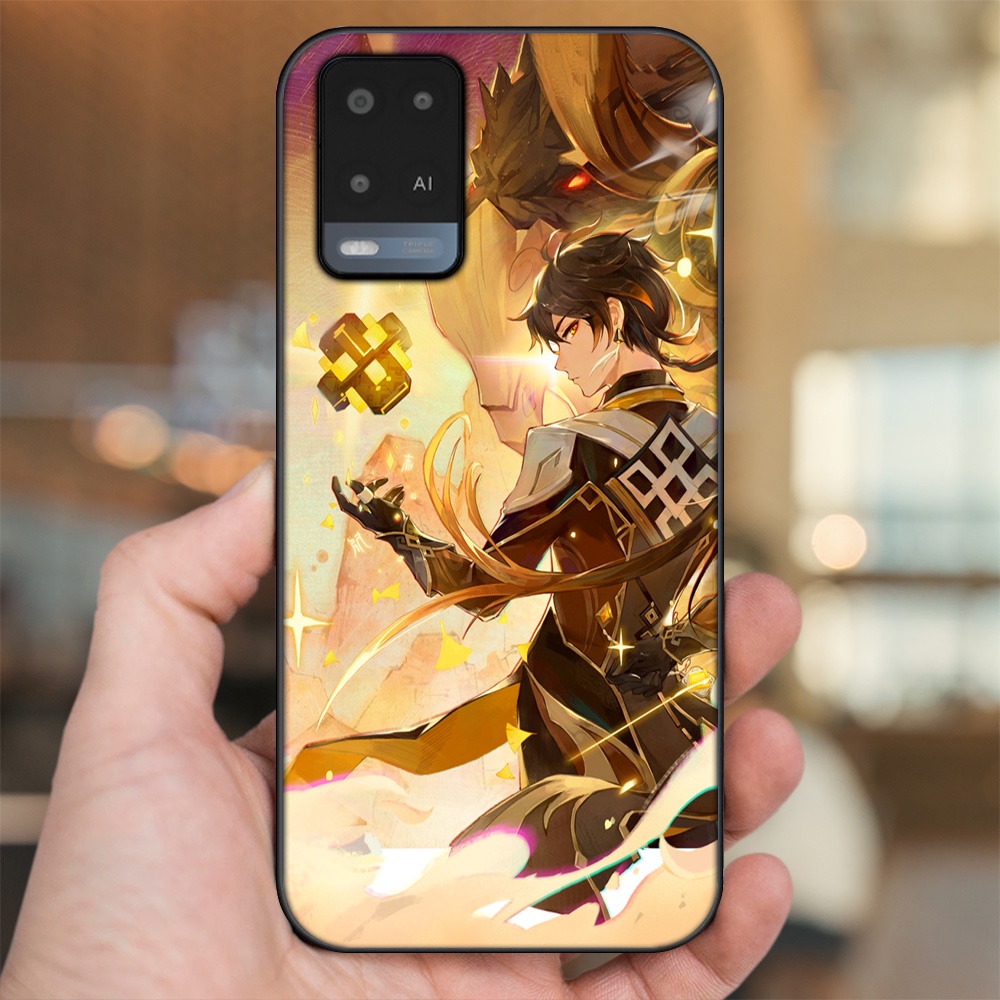 Ốp lưng Oppo A54 4G, A54 5G viền đen in hình Zhongli Genshin Impact