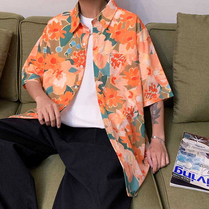 Áo Sơ Mi Tay Ngắn Họa Tiết Hawaii-05