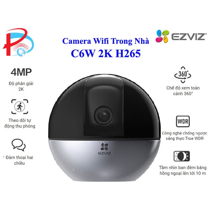 Camera Wifi Trong Nhà EZVIZ C6W 4M 2K Quay Quét 360 độ Tích Hợp AI- Đàm thoại 2 chiều - Hàng Chính Hãng