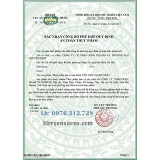 Siro yến sào one nest