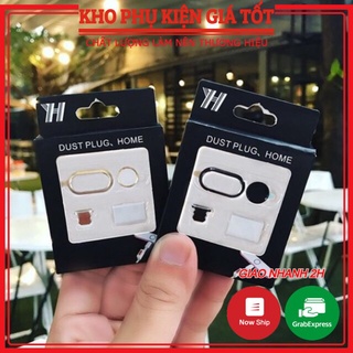 Combo 4 món: Nút Home giả, Bảo vệ cam, Nút cáp sạc gắn dây cho điện thoại iPhone 7plus/8plus/X/XSmax