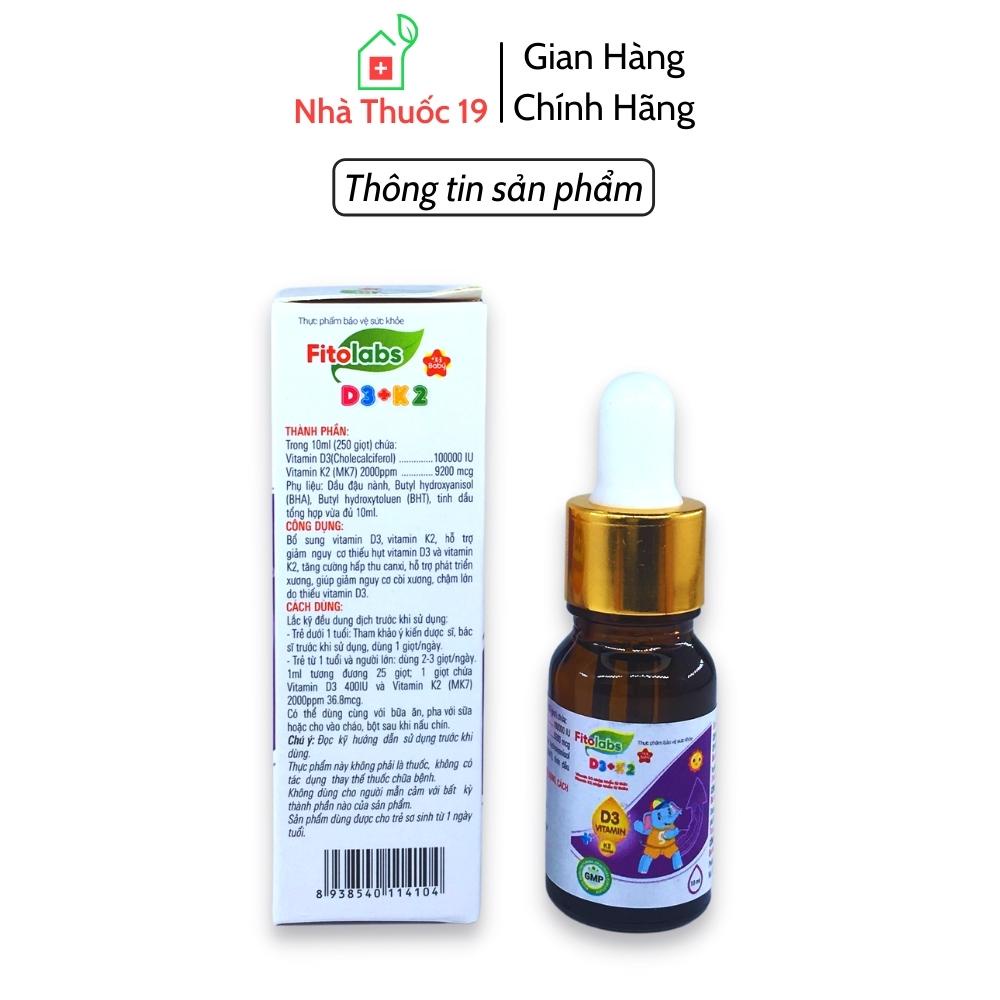 Vitamin D3 K2 Fitolabs D3-K2 Bổ Sung Vitamin D3 K2 Dễ Dàng Dạng Nhỏ Giọt Vào Thức Ăn Nước Uống Giúp Bé Tăng Chiều Cao