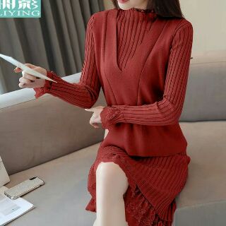 Set váy len QC xinh( hàng có sẵn)