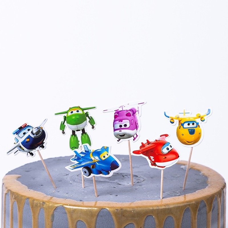 Set 24 Que Cắm Trang Trí Bánh Sinh Nhật Hình Hoạt Hình Dễ Thương Mới