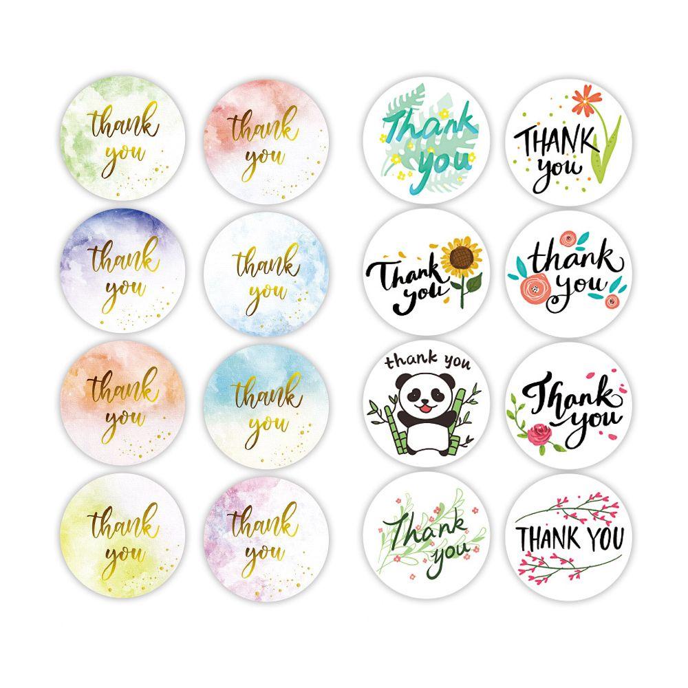 PISTA Cuộn 500 Miếng Dán Chữ Thank You Và Hoa Trang Trí Sổ Tay