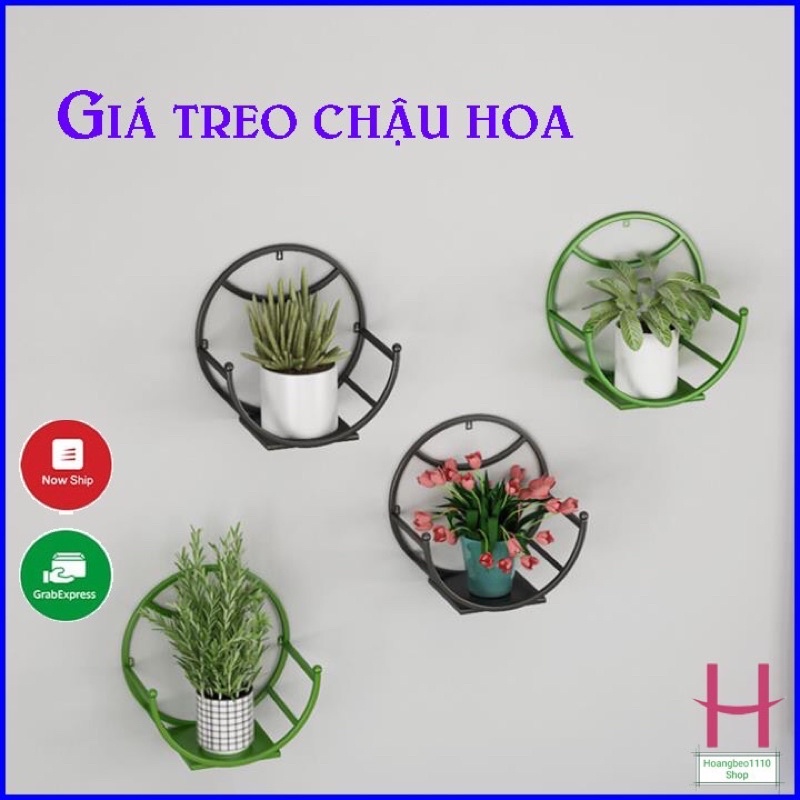 GIÁ TREO CHẬU HOA CÂY CẢNH TIỆN LỢI HÌNH BÁN NGUYỆT
