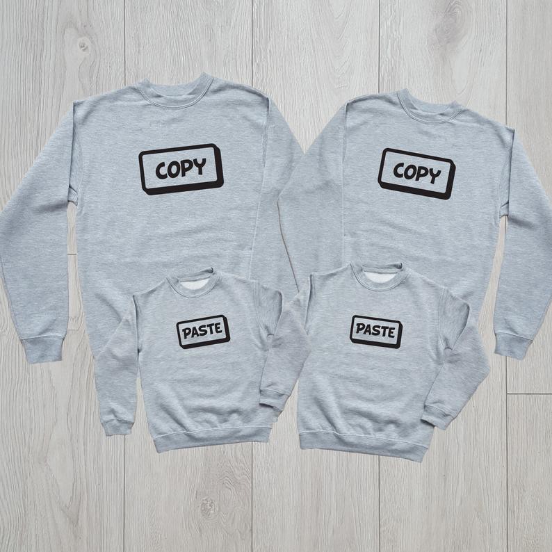 Áo Hoodie Gia đình 💝Cotton Nỉ da cá (Hình thật chất áo + Logo Thương hiệu) 💝Chữ Copy Copy Paste