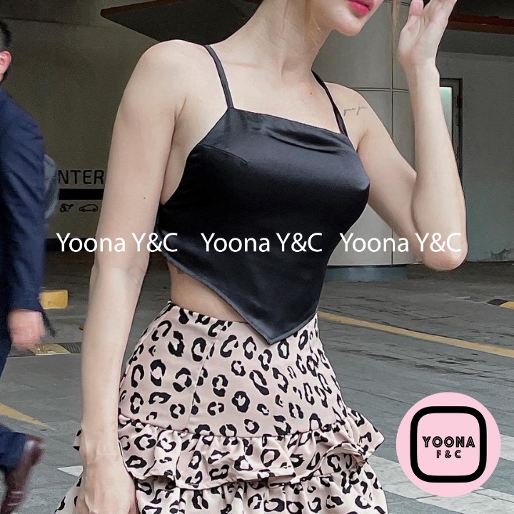 Áo Crop Đen Cúp Ngực Đan Dây Lưng Quyến Rũ 3032 - Yoona F&C