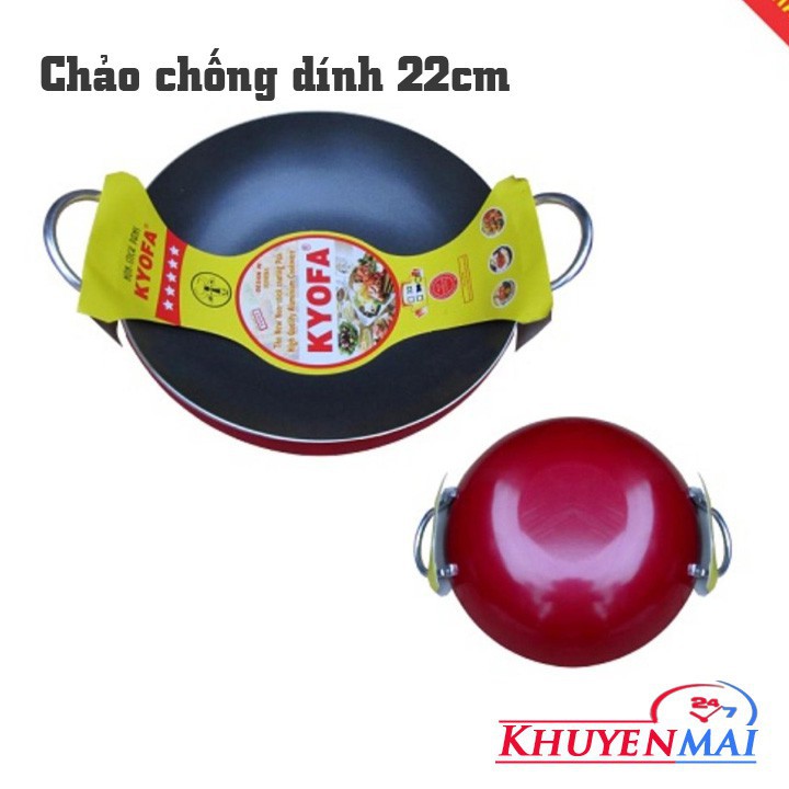 Chảo chống dính 2 quai 20cm