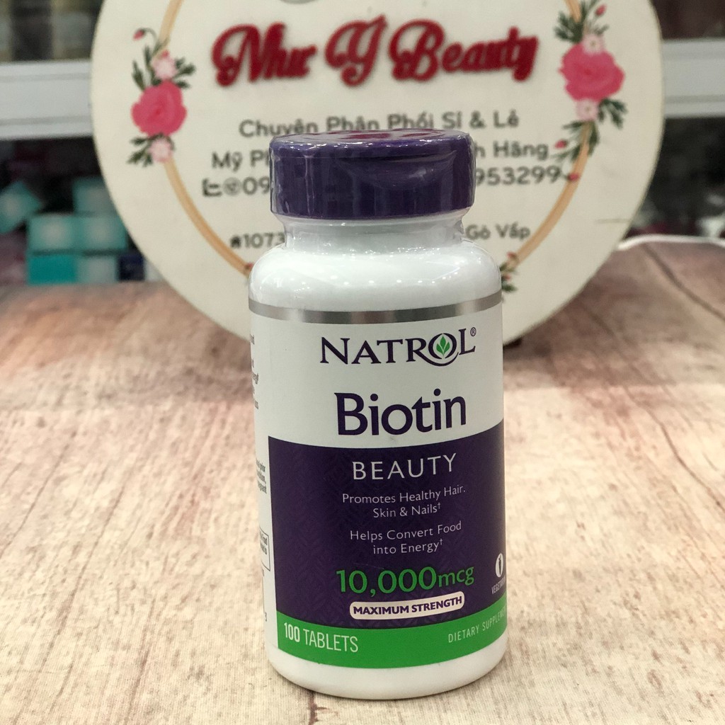 Viên Uống Mọc Tóc Natrol Biotin 10000 Mcg Của Mỹ 100 Viên, Mẫu mới