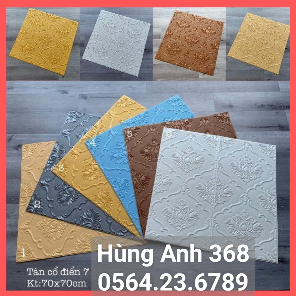 (RẺ NHẤT THỊ TRƯỜNG ) XỐP DÁN TƯỜNG TÂN CỔ ĐIỂN 7 HÀNG CAO CẤP, KT 70 X 70CM | BigBuy360 - bigbuy360.vn