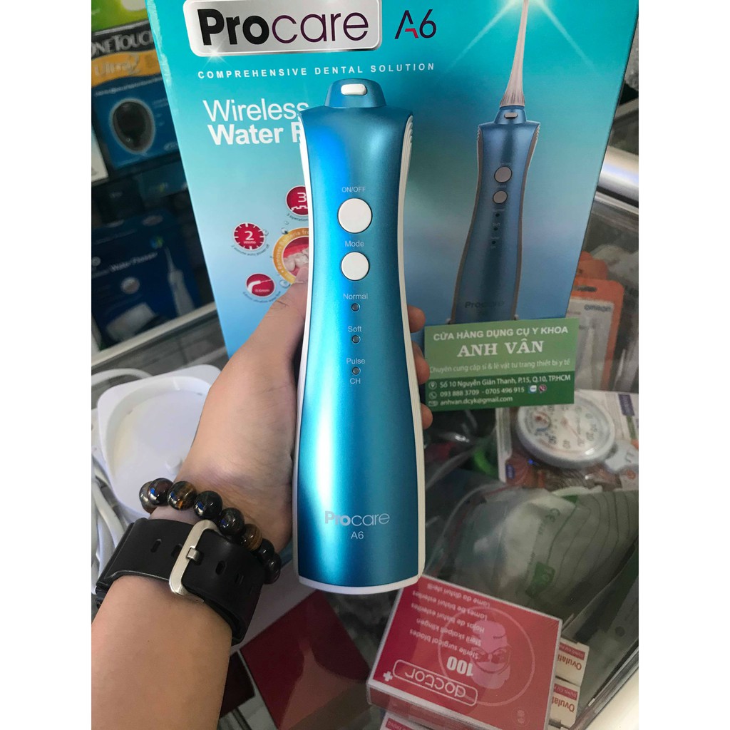 Máy Tăm Nước Du Lịch Procare A6 Chính Hãng ( tặng kèm thêm 1 đế sạc chính hãng trị giá 209.000)