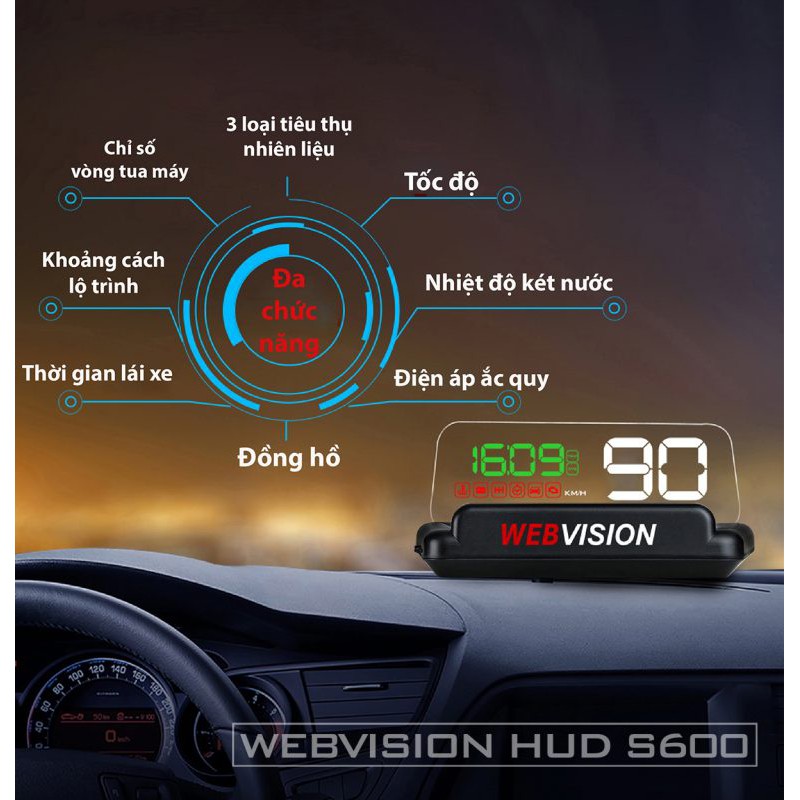 HIỂN THỊ THÔNG TIN LÊN KÍNH LÁI WEBVISION HUD S600