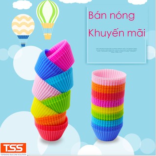 Bộ 8 Khuôn làm bánh cupcake silicon