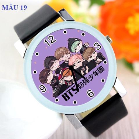Đồng hồ nam nữ chống nước thời trang hình BTS phong cách Hàn Quốc