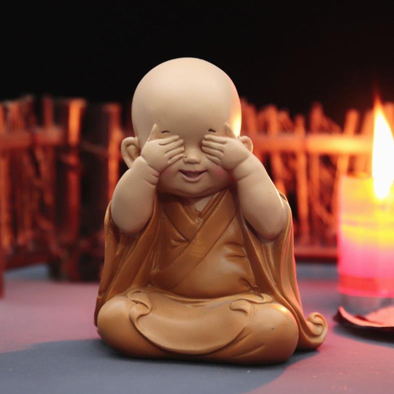 Tượng Chú Tiểu Yêu Đời Size Vừa Đáng Yêu 12CM