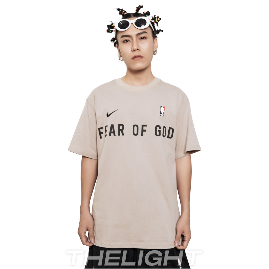 Áo thun tay lỡ FEAR OF GOD FOG x NBA warm up t-shirt phông Unisex nam nữ Premium Cotton oversize form rộng