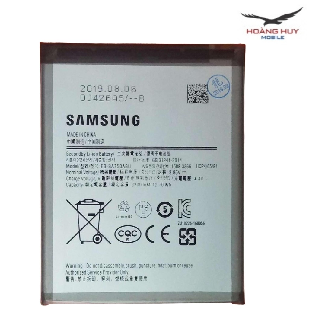 Pin Samsung Galaxy A10 / M10 / A750 / A7 / EB-BA750ABU Dung Lượng 3300mAh Hàng Zin Nhập Khẩu Bảo Hành 6 Tháng