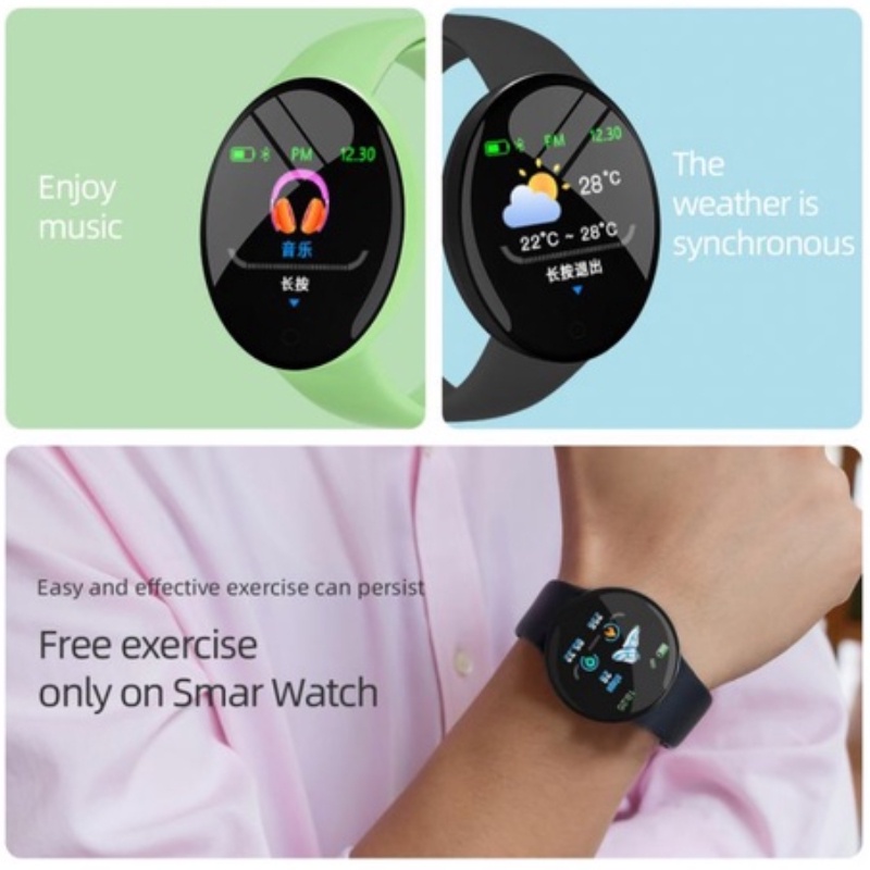 Đồng Hồ Thông Minh D18S Thể Thao Đa Năng Vòng Tay Oxy Trong Máu Nhịp Tim Theo Dõi Giấc Ngủ 1.44 Inch Màn Hình Tròn Thông Minh đồng Hồ ^ MK ^