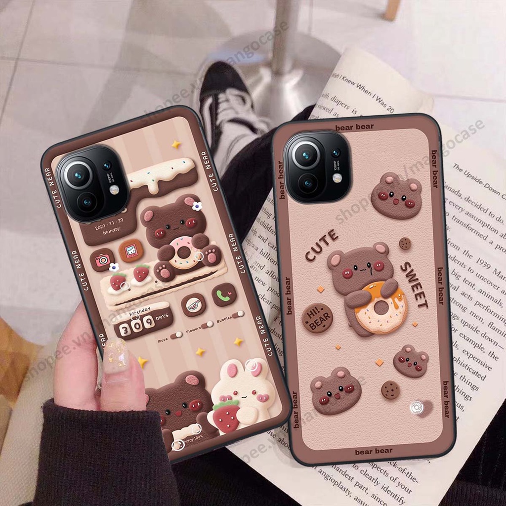 Ốp lưng Xiaomi Mi 11 / Mi 11T / Mi 11 Lite hình gấu, thỏ, đồng hồ cute dễ thương
