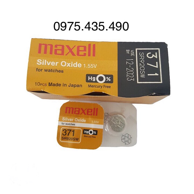 Pin Đồng Hồ Maxell SR920SW 371 Chính Hãng Vỉ 1 Viên (Hộp 10 Vỉ)