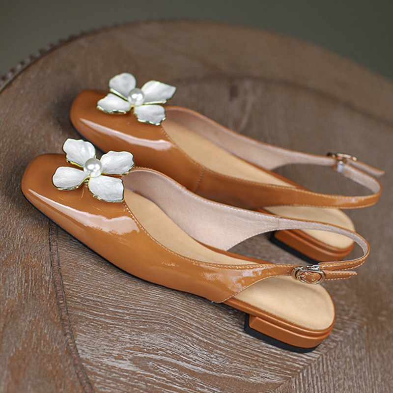 IELGY Xăng đan Đế Thấp Đính Đá Thời Trang Dành Cho Nữ