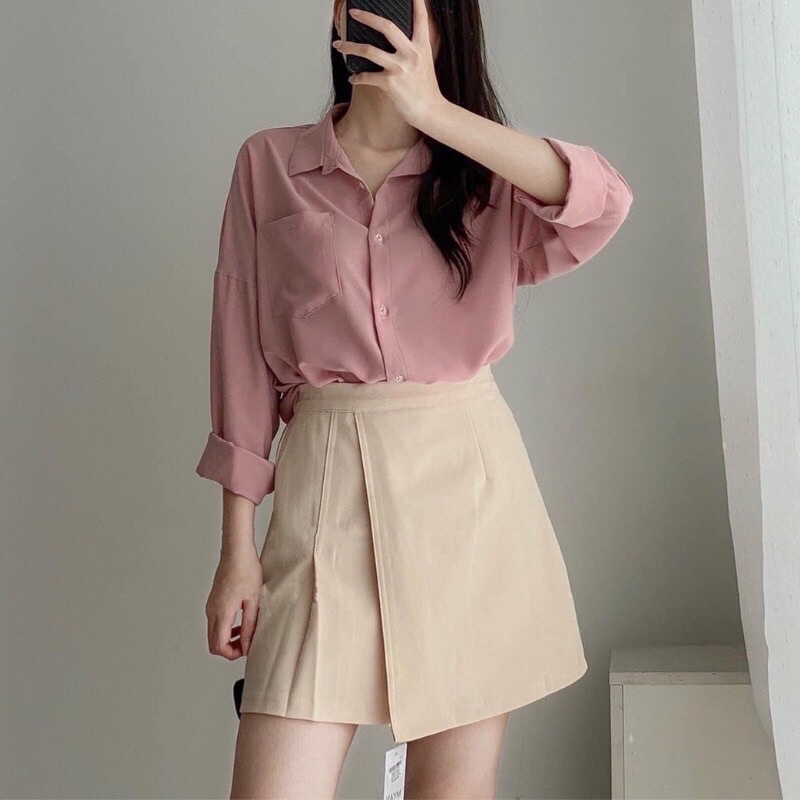 Chân váy chữ A công sở xẻ tà, Chân váy nữ ngắn lưng cao 2 lớp có quần trong chất đẹp – (CV05) | BigBuy360 - bigbuy360.vn