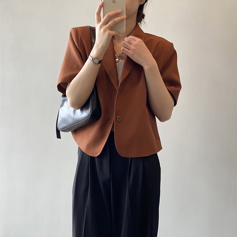 Áo Khoác Blazer Nữ Ngắn Tay Dáng Ngắn Công Sở Thanh Lịch Thời Trang Talene AO KHOAC NU 002V4