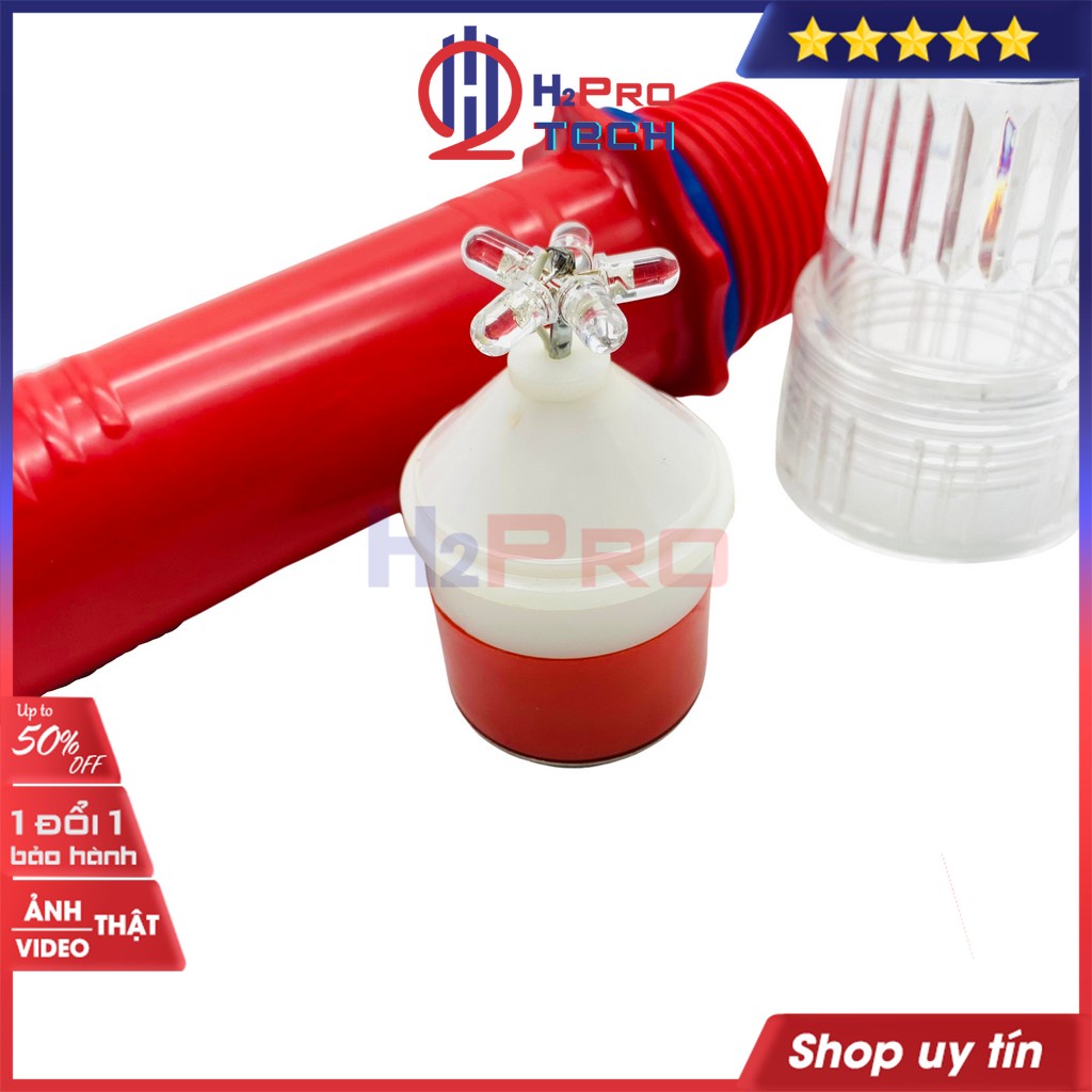 Đèn Chớp Cảnh Báo Trắng Vỏ Đỏ H2Pro Cao Cấp (2 Pin), Đèn Báo Hiệu Tàu Biển-Quay Cảnh Báo (Tặng 2 Pin Đại)-H2Pro Tech