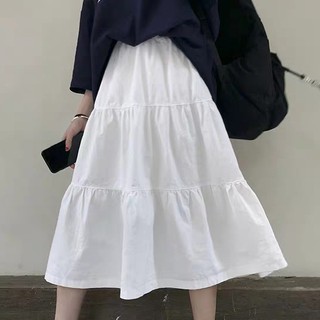 👗 CHÂN VÁY 3 TẦNG ULLZANG XẾP LY MÀU TRẮNG ĐEN CHẤT THÔ MỀM HAI LỚP - CHÂN VÁY