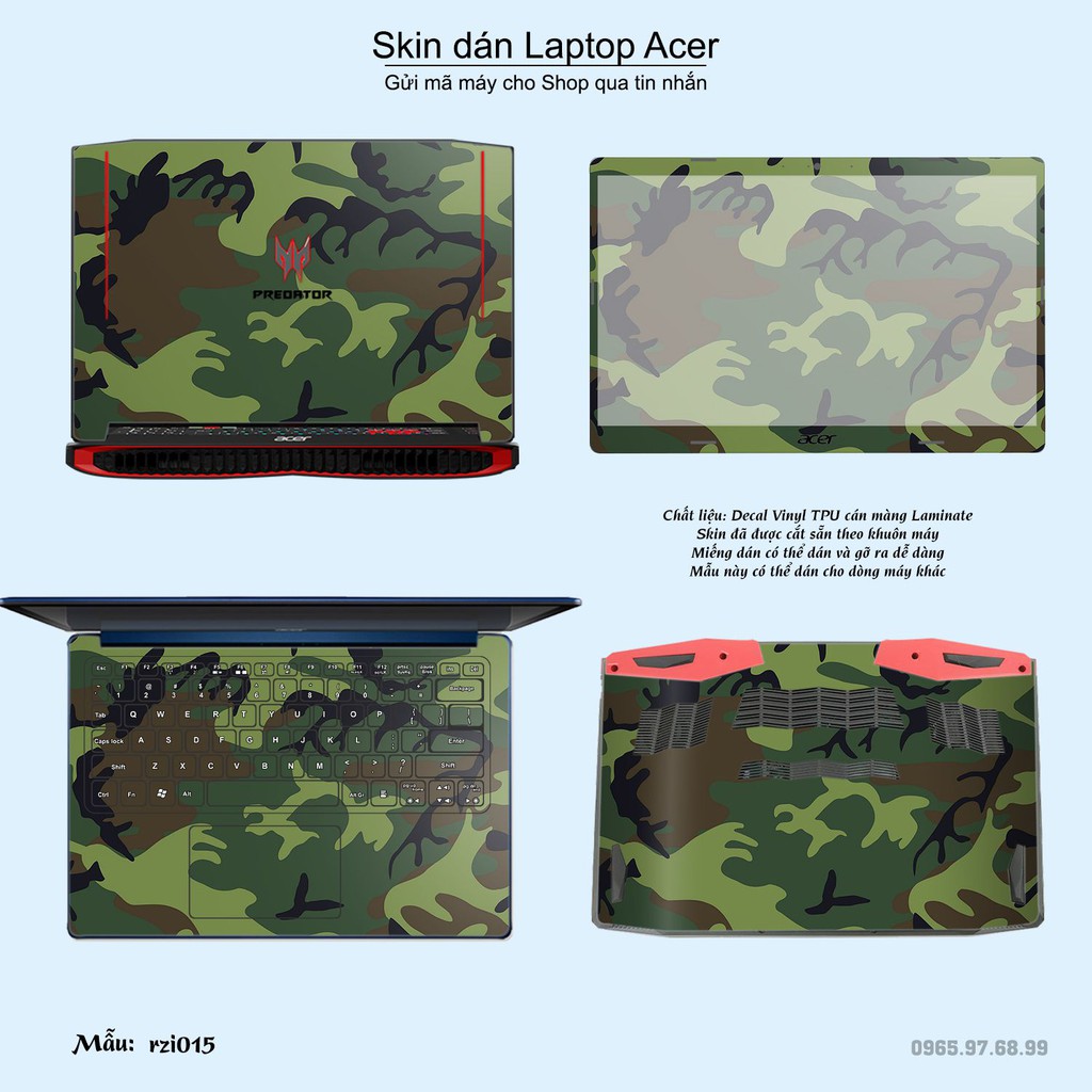 Skin dán Laptop Acer in hình rằn ri _nhiều mẫu 2 (inbox mã máy cho Shop)