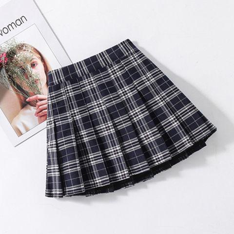 Chân Váy Xếp Ly Họa Tiết Caro Xinh Xắn Cho Bé Gái