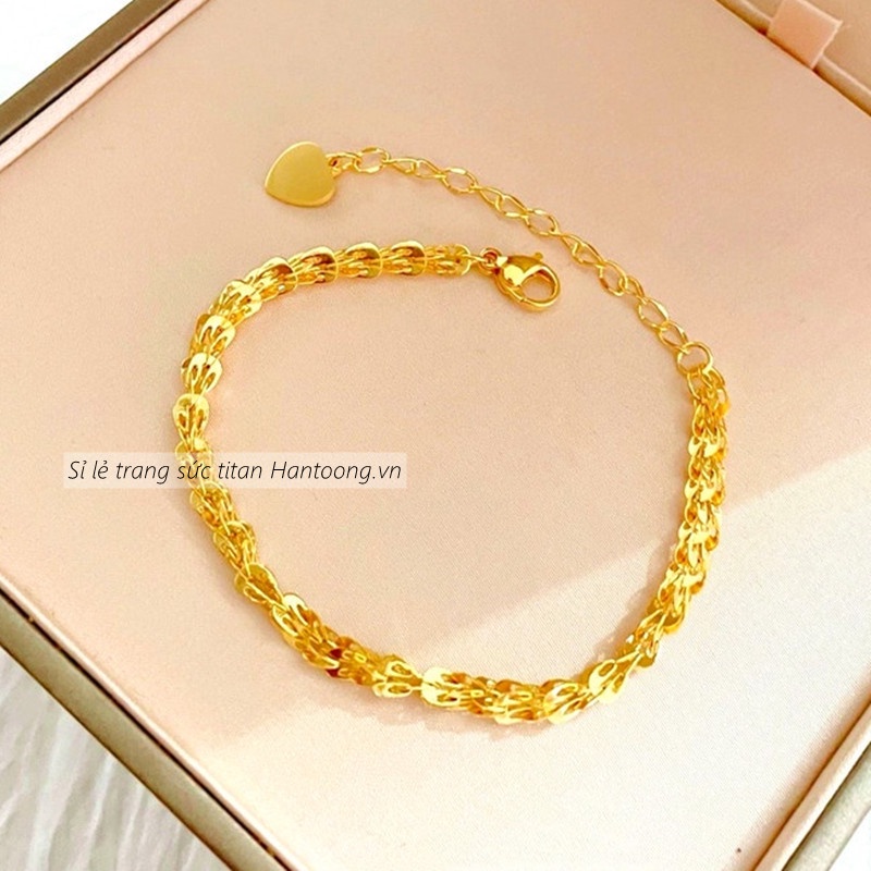 Lắc tay nữ làm bằng titan không gỉ thiết kế nhiều kiểu dáng thời trang trẻ trung thanh lịch