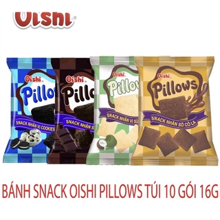 COMBO 10 GÓI BÁNH SNACK PILLOWS NHÂN KEM OISHI(NGẪU NHIÊN)