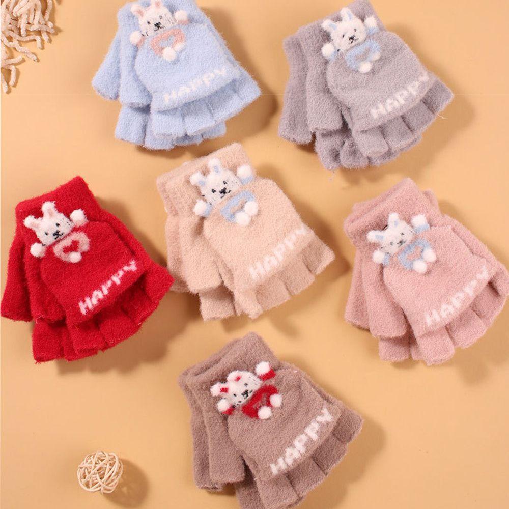 SUSANS Găng Tay Len Hở Ngón Mềm Mại Ấm Áp