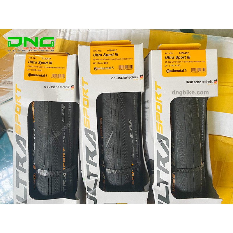 Lốp xe đạp Continental ULTRA SPORT III 700x23c/25c tank nilon chữ vàng
