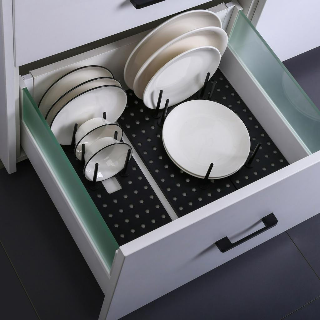 Khay đựng chén dĩa JUJIAJIA chia ngăn tiện dụng cho nhà bếp
