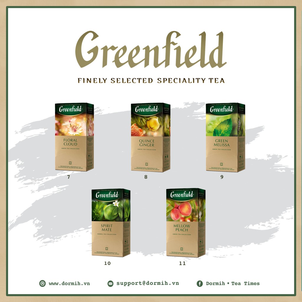 Greenfield Green Flavoured & Herbal Tea - BST Trà xanh & trà thảo mộc