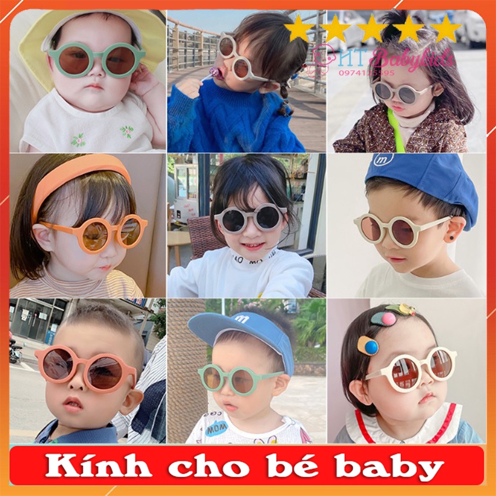 Kính Mát Gọng Tròn Chống Tia Uv Phong Cách Vintage Thời Trang Cho Bé