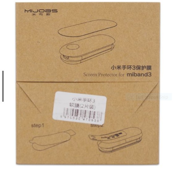 [bán sỉ] Bộ miếng dán màn hình cho Xiaomi Mi Band 2 (1 bộ 2 miếng + khăn lau ướt khô) chính hãng MIJOBS