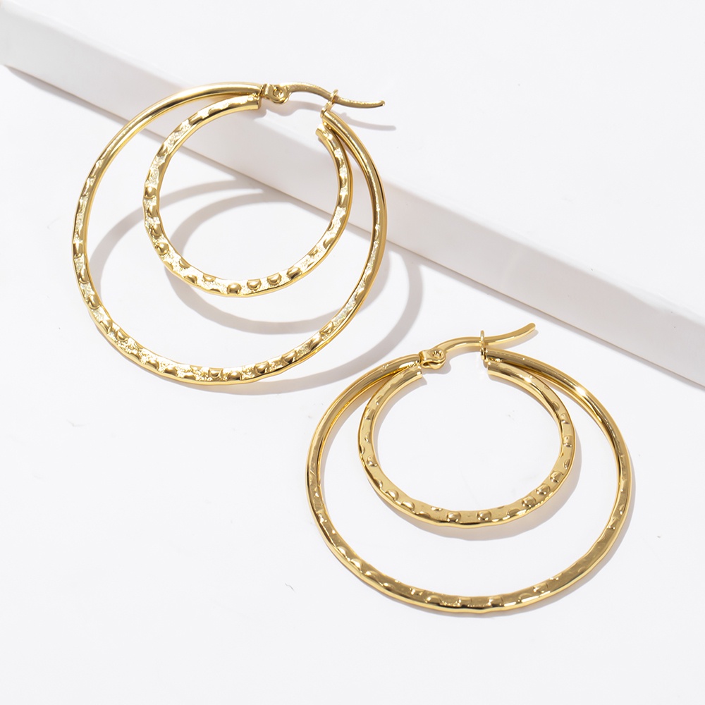 Khuyên Tai Tròn To 40MM Bằng Thép Titan / Thép Không Gỉ Không Gây Dị Ứng Dành Cho Nữ