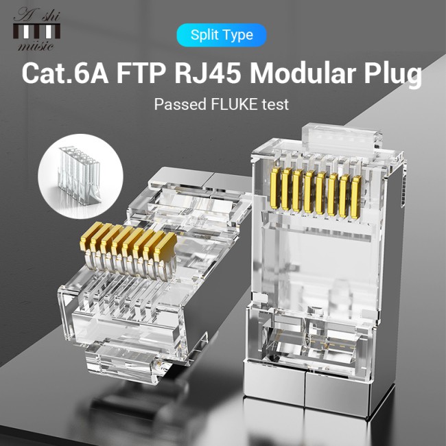 Bộ 10 đồ nối cáp mạng RJ45 Cat6 chất liệu trong suốt