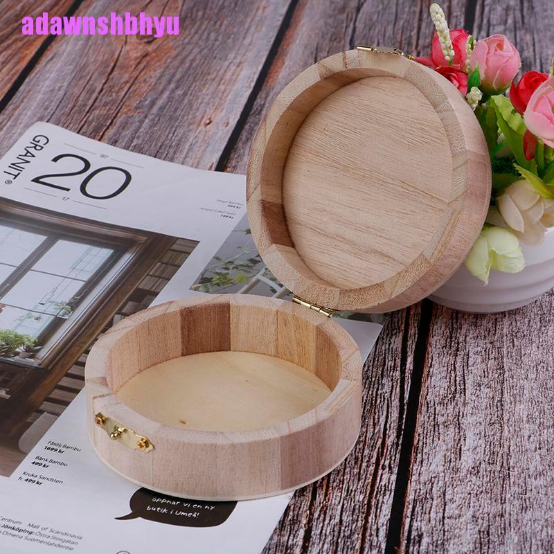 1 Hộp Gỗ Tròn Đựng Trang Sức Làm Quà Tặng