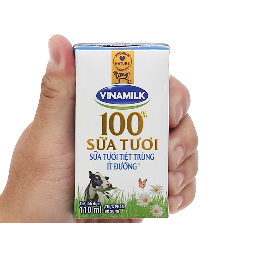 [ĐỦ VỊ] Vỉ 4 hộp sữa tươi tiệt trùng Vinamilk 100% 110ml.
