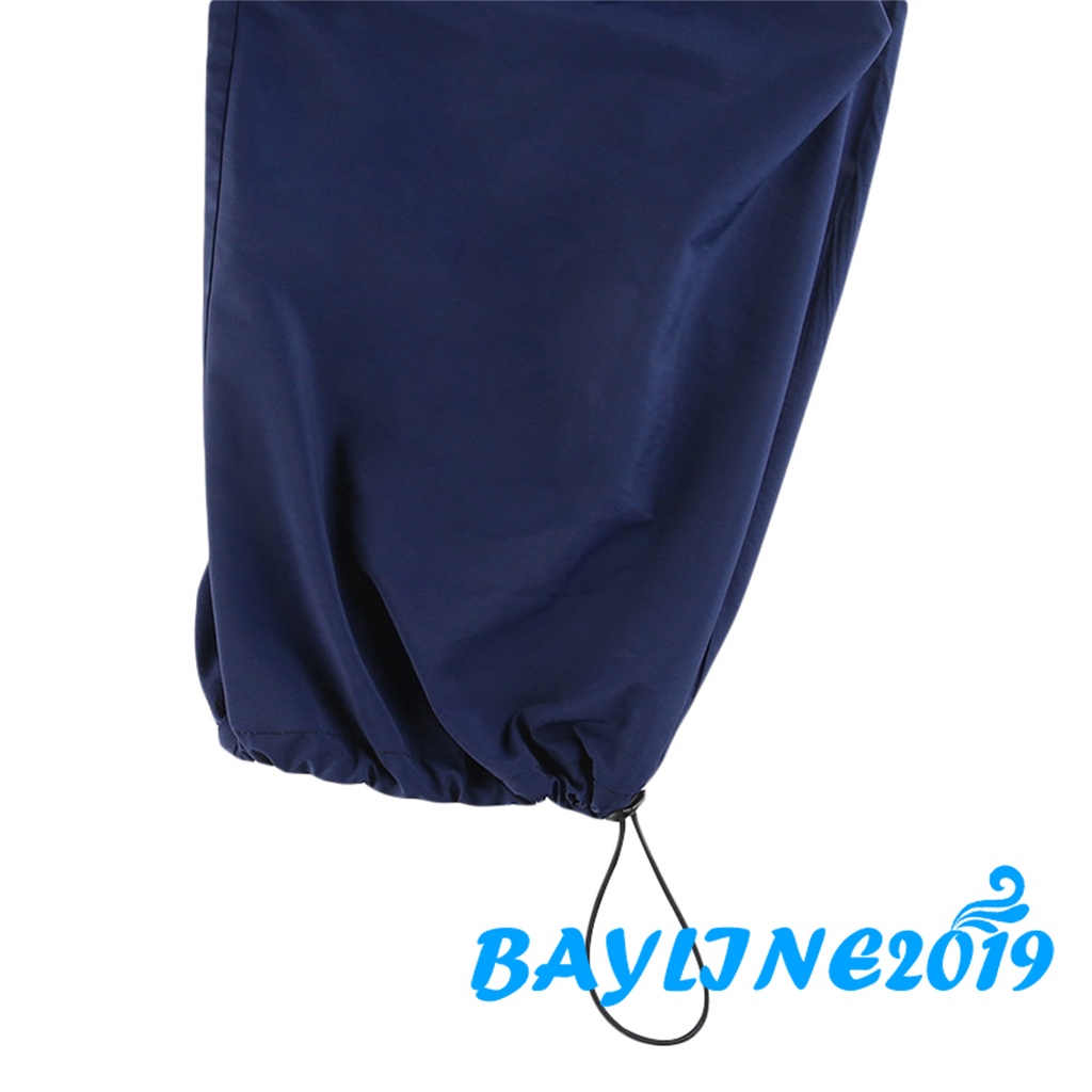 Quần ống rộng Lưng Thun Phối Dây Rút Co Giãn Màu Trơn Phong Cách Đường Phố Y2K Dành Cho Nữ